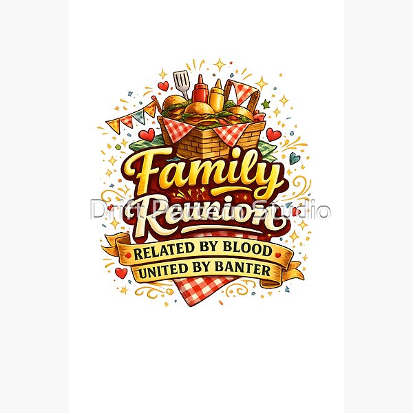 Family Reunion — Related by Blood, United by Banter design by Drift Pattern Studio