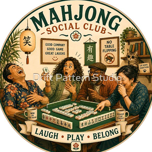 Mahjong Social Club Connect Play Belong from the Retro Characters collection