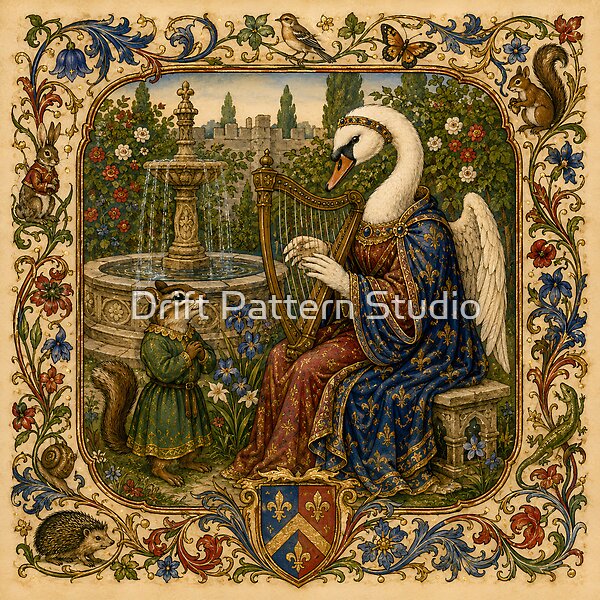 The Swan Harpist’s Enchanted Garden Recital from the Medieval Menagerie collection