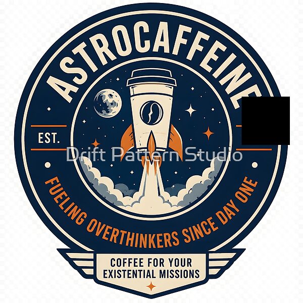 Astrocaffeine Rocket Coffee Badge design by Drift Pattern Studio