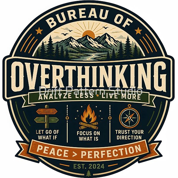 Bureau of Overthinking Badge Design design by Drift Pattern Studio