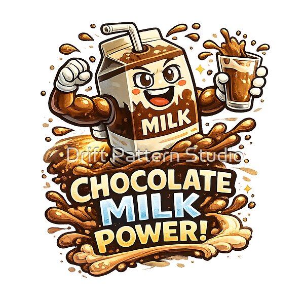 Chocolate Milk Power Strong Mascot Illustration design by Drift Pattern Studio