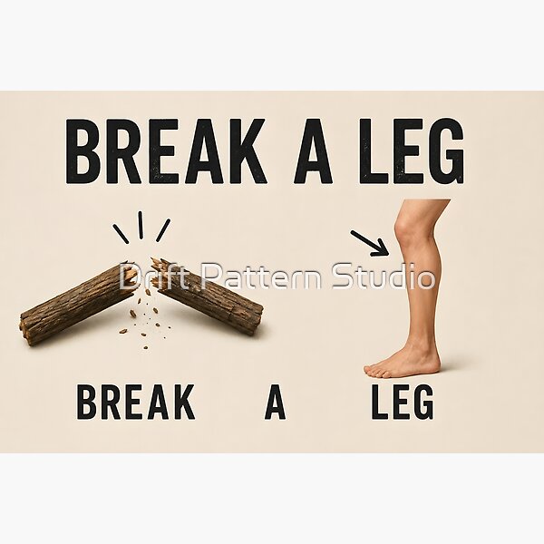Break a Leg Theatre Pun Design design by Drift Pattern Studio