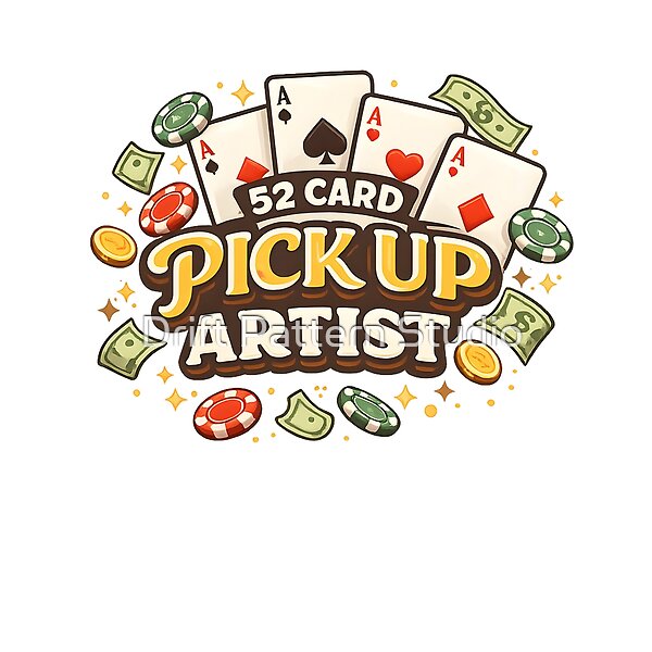 52 Card Pickup Artist Poker Pun design by Drift Pattern Studio