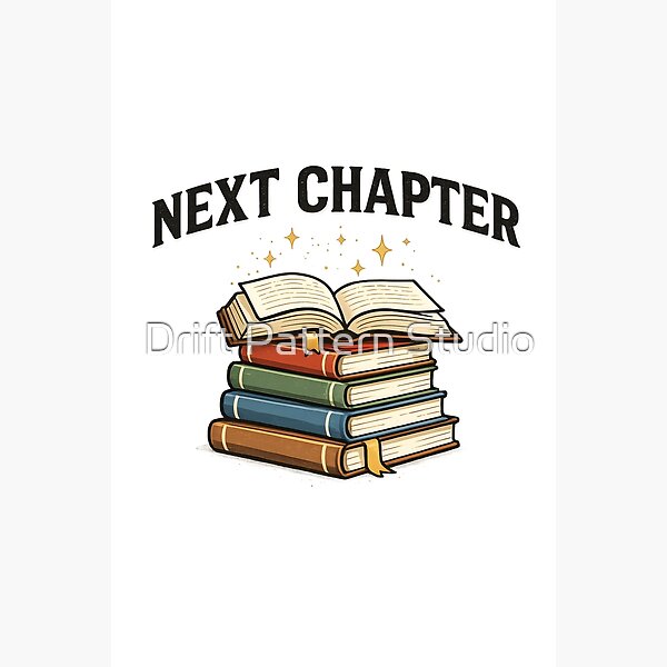 Next Chapter Stack of Books design by Drift Pattern Studio