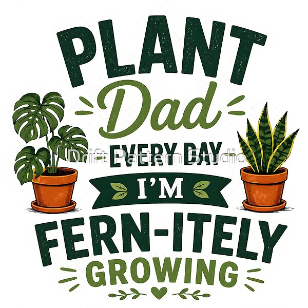 Plant Dad Fern-itely Growing Pun design by Drift Pattern Studio