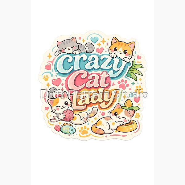 Crazy Cat Lady Kitten Design design by Drift Pattern Studio