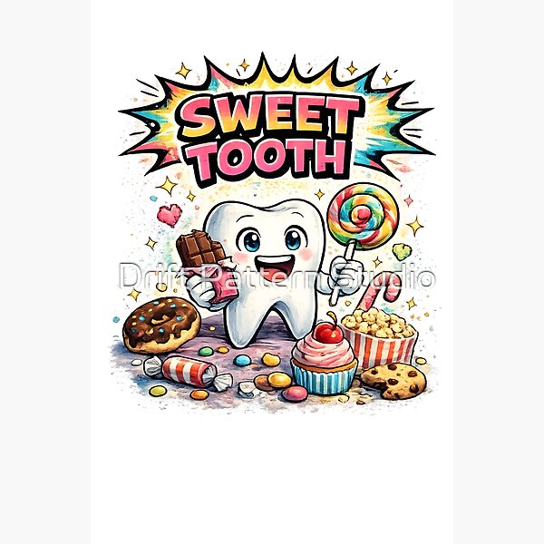 Sweet Tooth Happy Tooth Candy Illustration design by Drift Pattern Studio