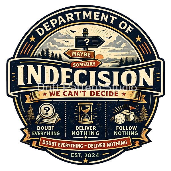 Department of Indecision Badge design by Drift Pattern Studio