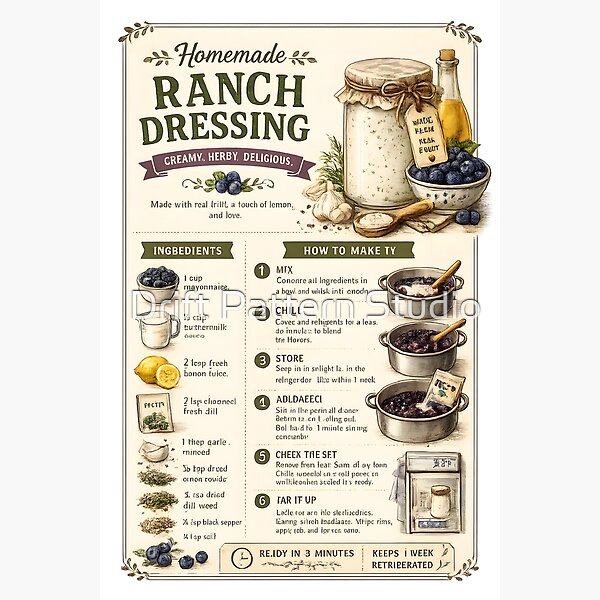 Homemade Ranch Dressing Recipe Guide from the Homemade Kitchen Charts collection