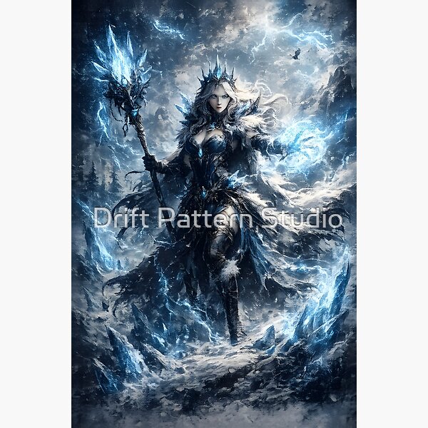 Ice Queen Sorceress Storm Portrait design by Drift Pattern Studio