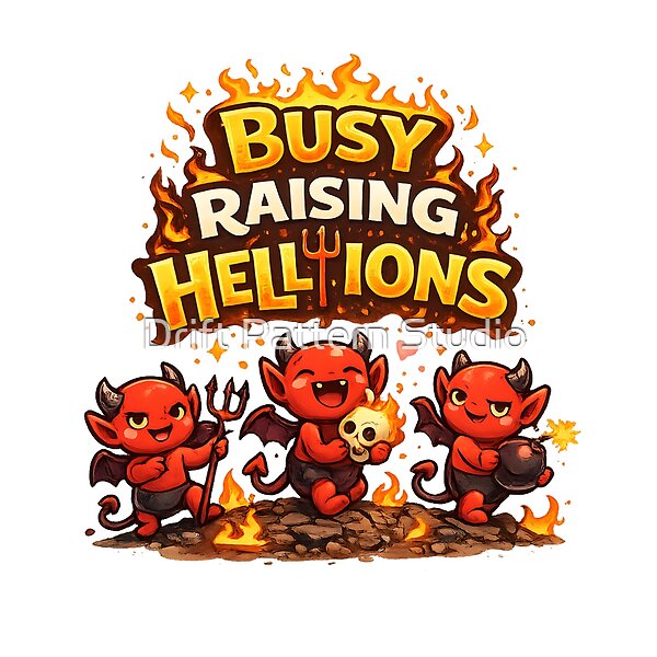 Busy Raising Hellions Design design by Drift Pattern Studio