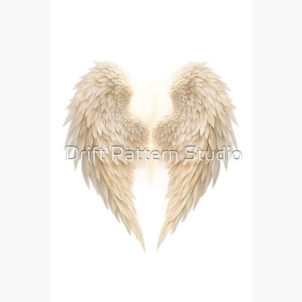 Soft Cream Angel Wings Glow design by Drift Pattern Studio