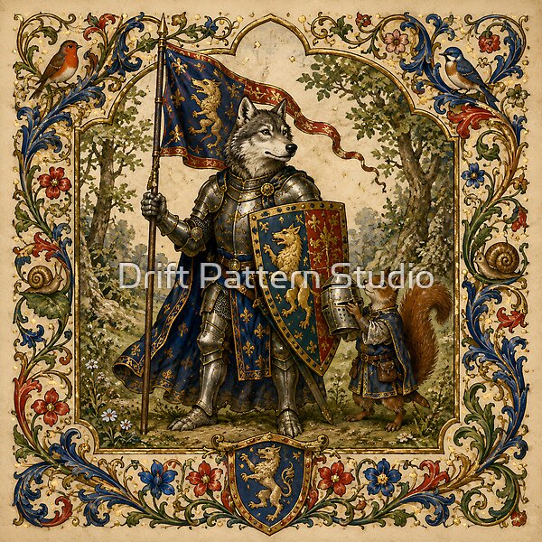The Wolf Knight and His Loyal Squire from the Medieval Menagerie collection
