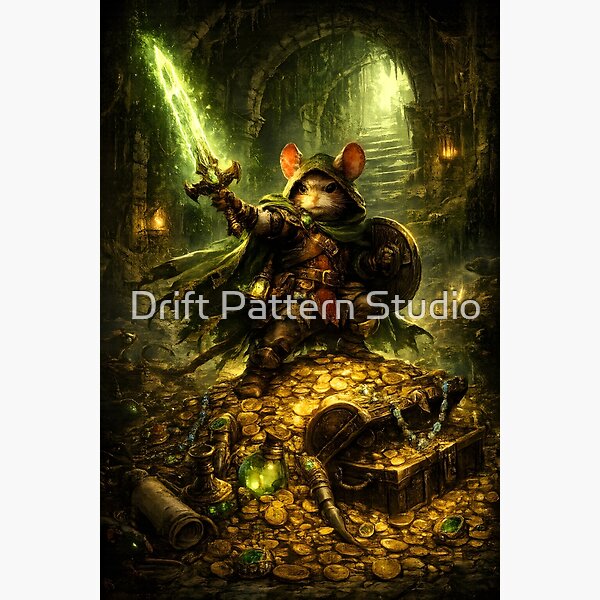 Mouse Knight Guarding Treasure Hoard design by Drift Pattern Studio