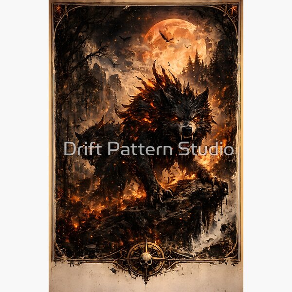 Blood Moon Werewolf Pack Dark Fantasy design by Drift Pattern Studio