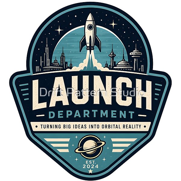 Launch Department Rocket City Badge design by Drift Pattern Studio
