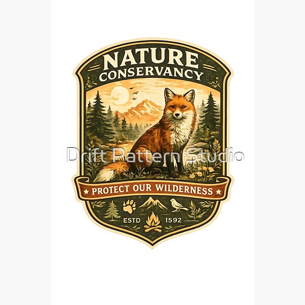 Nature Conservancy Fox Wilderness Badge design by Drift Pattern Studio