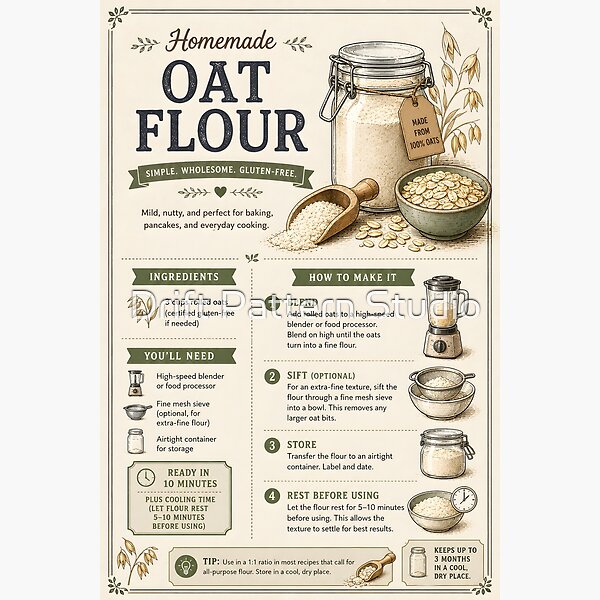 Homemade Oat Flour Recipe Guide from the Homemade Kitchen Charts collection