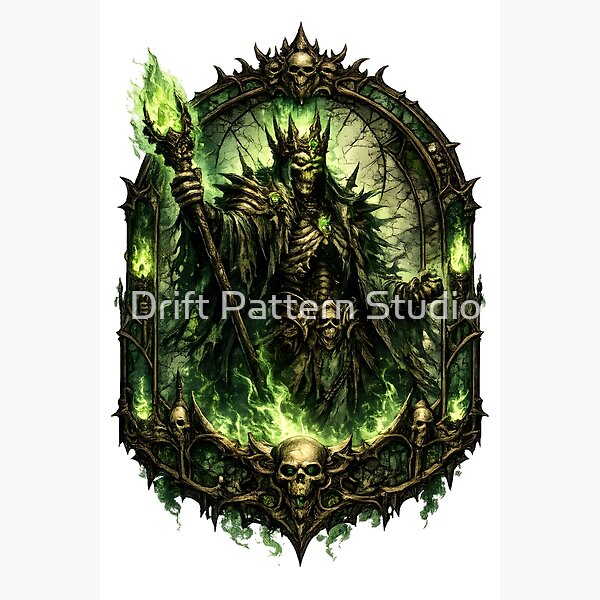 Undead Skeleton King Fantasy Art design by Drift Pattern Studio