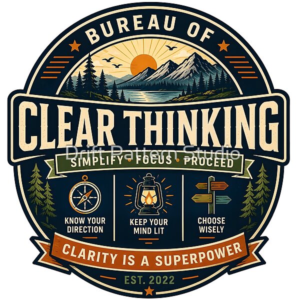 Bureau of Clear Thinking Badge design by Drift Pattern Studio