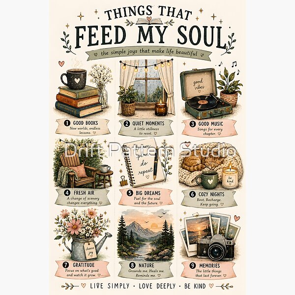 Things That Feed My Soul Poster from the Boho Wall Art collection