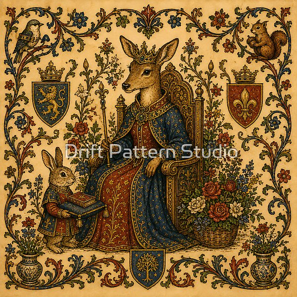 The Deer Queen’s Enchanted Court design by Drift Pattern Studio