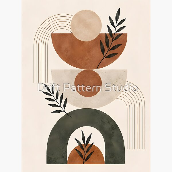 Boho Geometric Balance Shapes Print from the Boho Wall Art collection