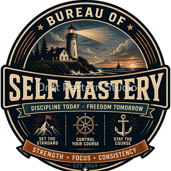 Bureau of Self Mastery Badge Design design by Drift Pattern Studio