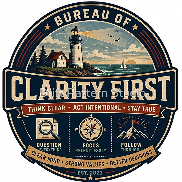 Bureau of Clarity First Badge design by Drift Pattern Studio