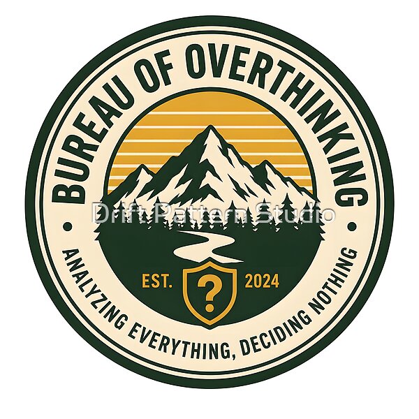 Bureau of Overthinking Mountain Badge from the Bureau of Nonsense collection