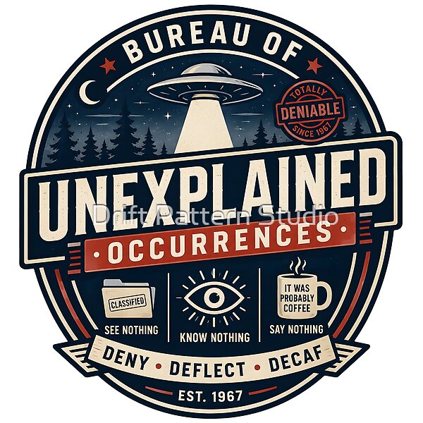 Bureau of Unexplained Occurrences Badge design by Drift Pattern Studio