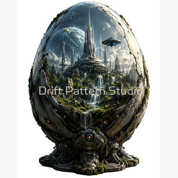 Alien City Egg Terrarium Sculpture design by Drift Pattern Studio