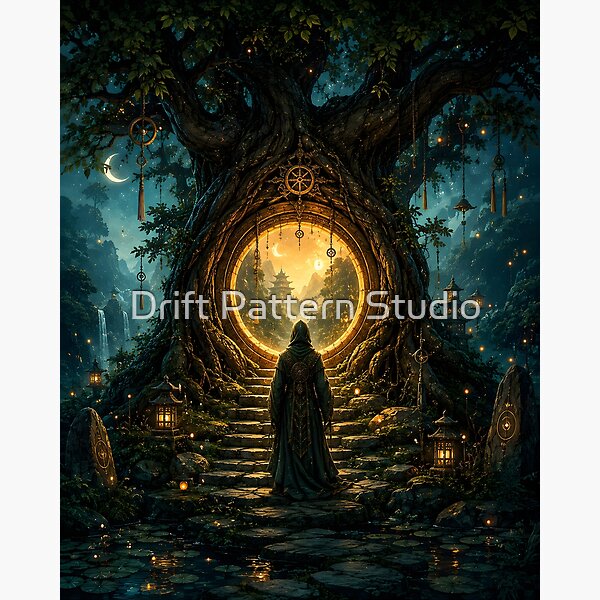 Mystical Tree Portal Moonlit Journey design by Drift Pattern Studio