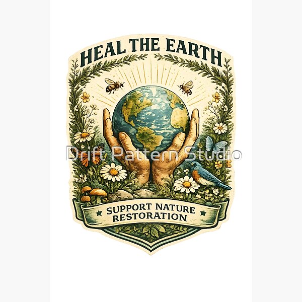 Heal the Earth Nature Restoration Badge design by Drift Pattern Studio