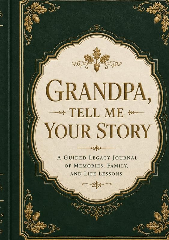 Cover of Grandpa, Tell Me Your Story: A Guided Legacy Journal of Memories, Family, and Life Lessons